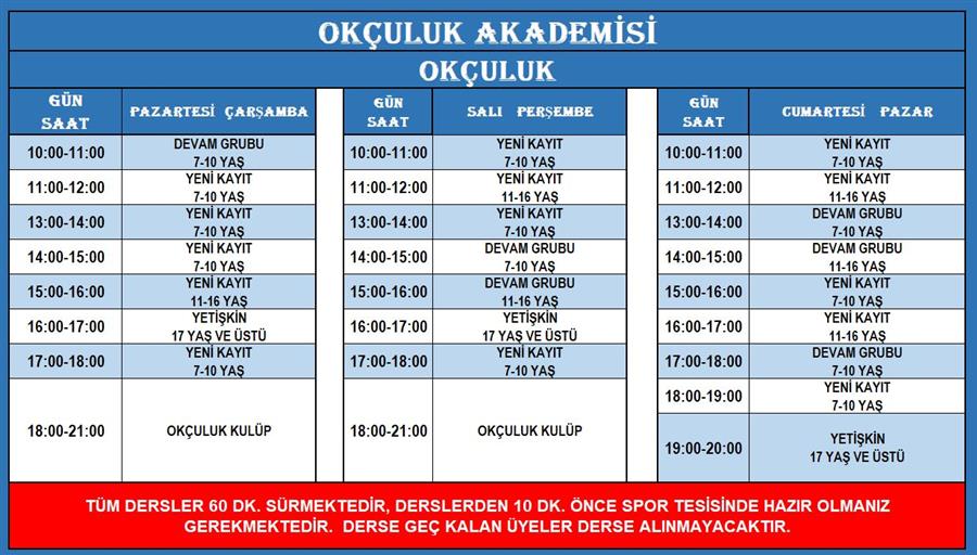 Spor Tesisleri Ders Programlar