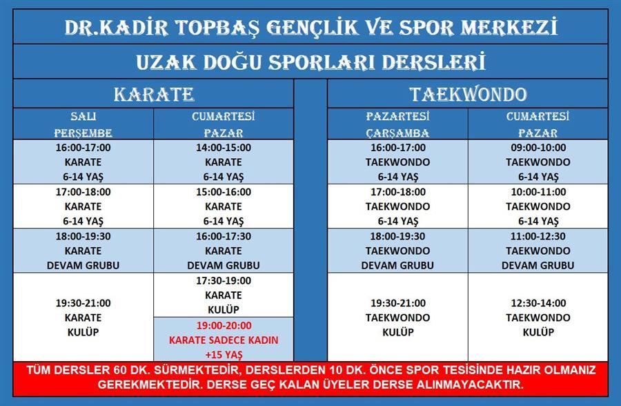 Spor Tesisleri Ders Programlar