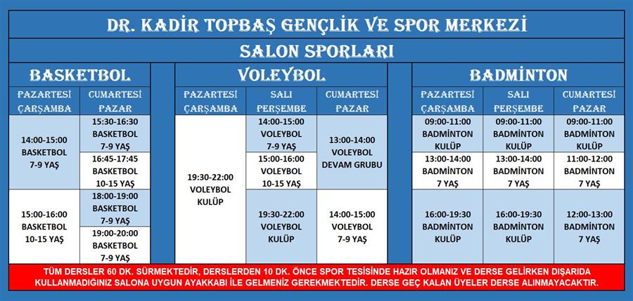 Dr..Kadir Topba Gsm Basketbol - Voleybol - Badminton