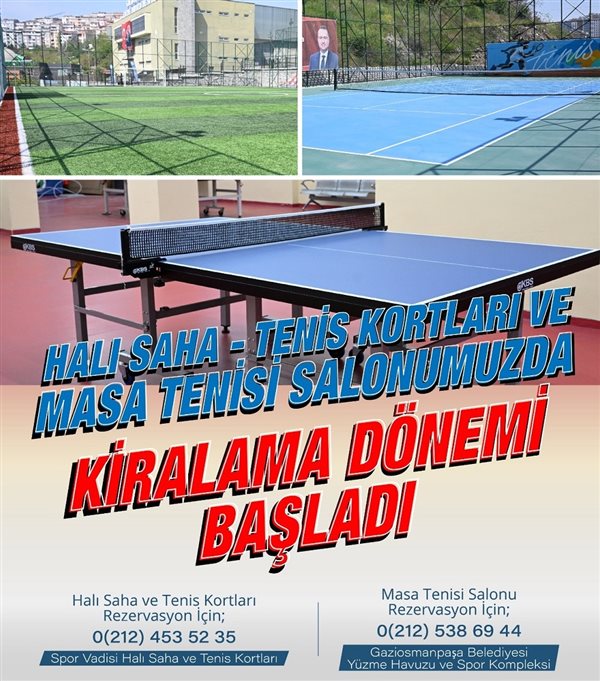 Spor Vadisi Halı Saha Ve Tenis Kortları Kiralamaya Açıldı!