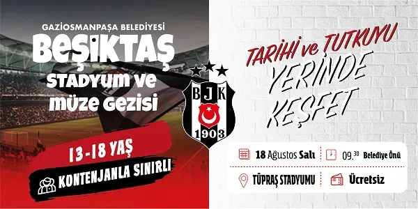 Beşiktaş Stadyumu ve Müze Gezisi için Kayıtlar Başlıyor